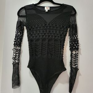 Forever Unique Mesh Long Sleeved BodySuit